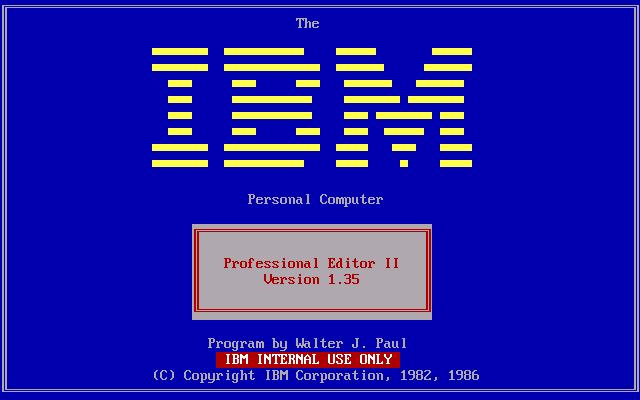 IBM Professional Editor II 1.35 - Splash